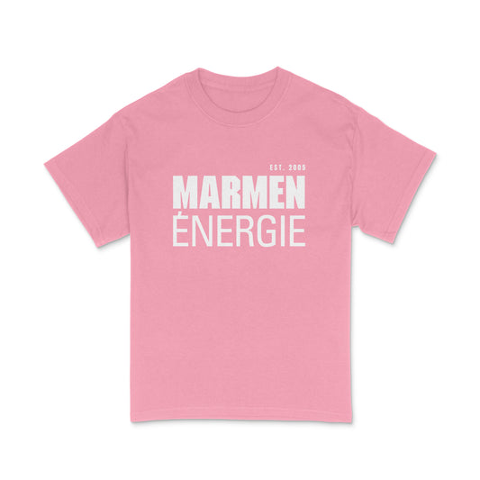 T-Shirt Énergie Classique Rose et Blanc