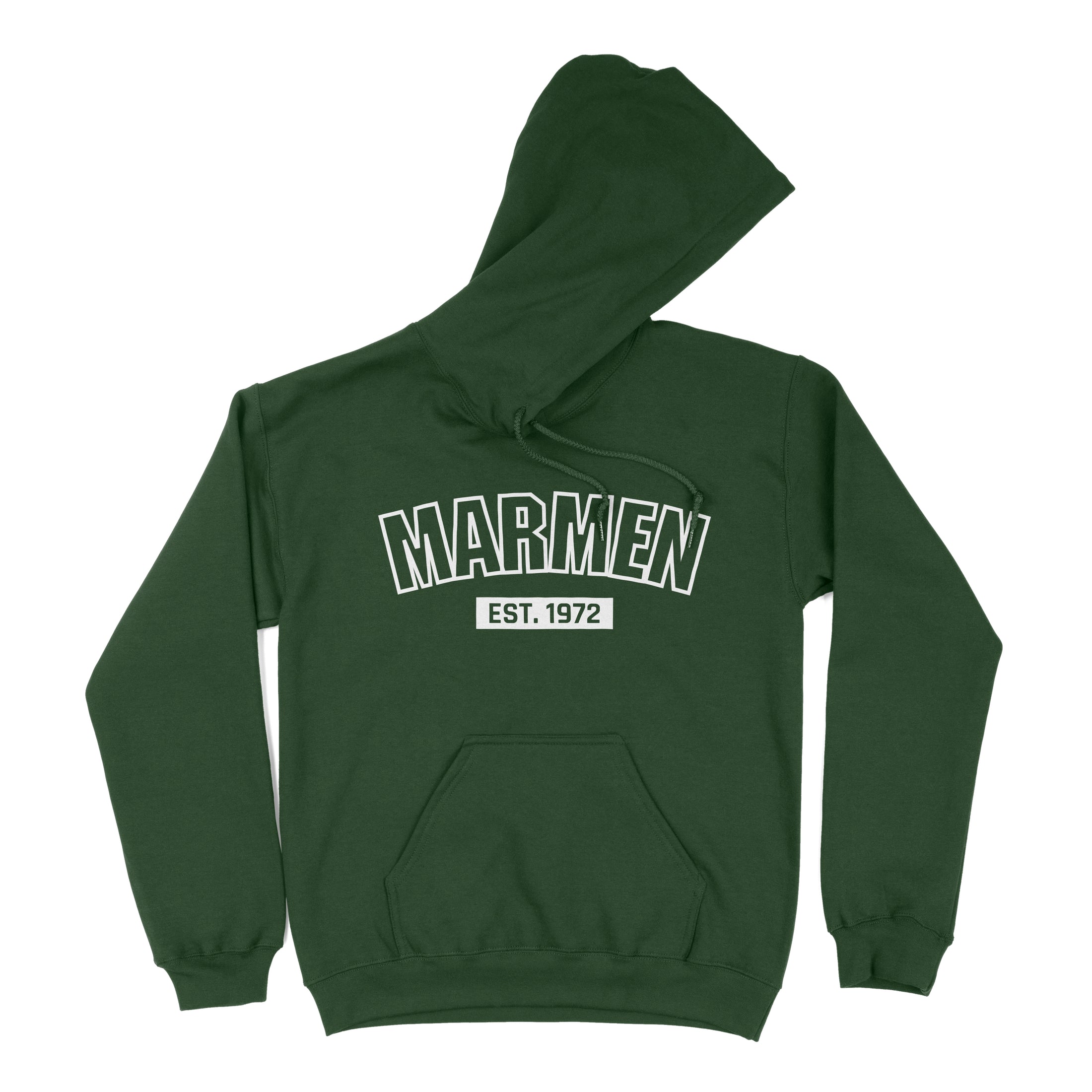 Hoodie Université Vert Forêt et Blanc