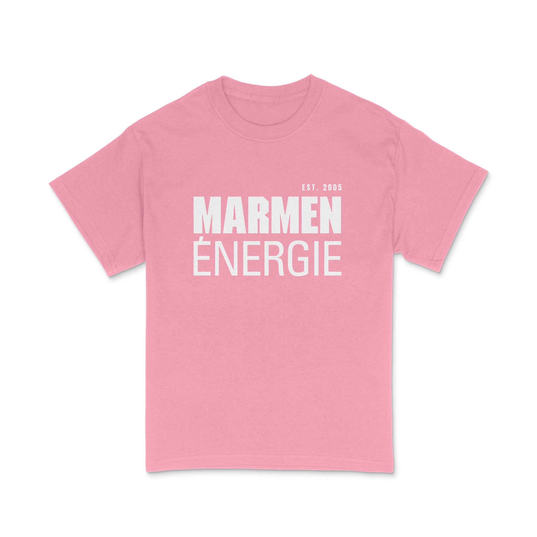 T-Shirt Énergie Classique Rose et Blanc