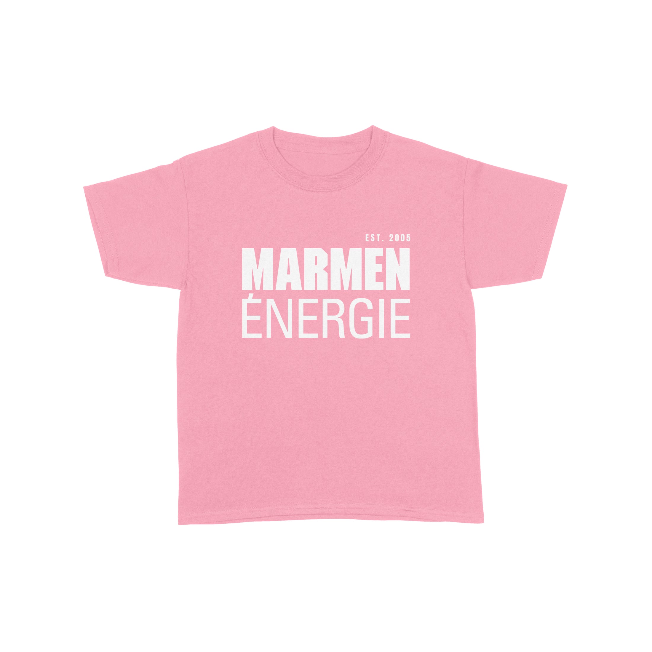 T-Shirt Énergie Junior Classique Rose et Blanc