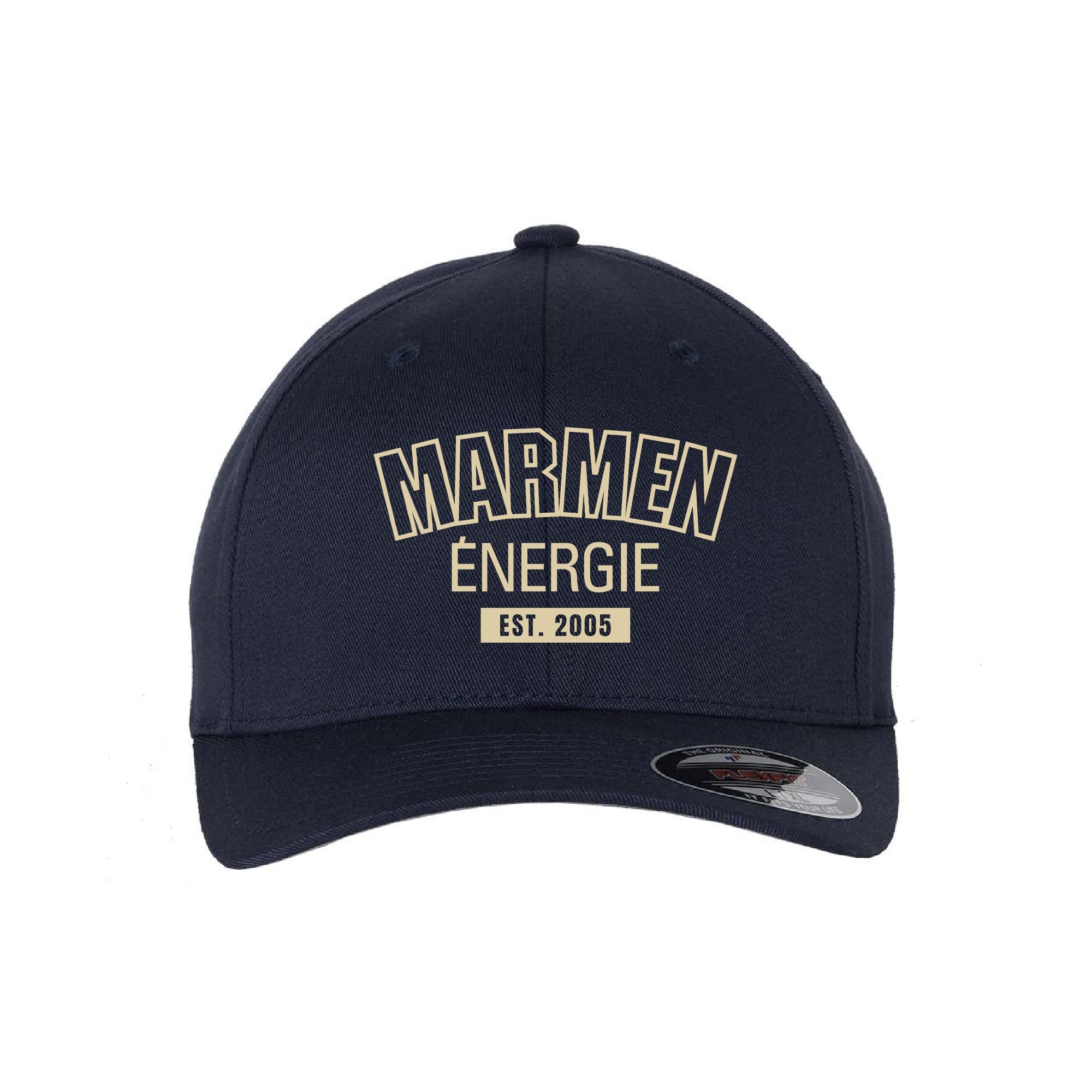 Casquette Énergie Flexfit Université Bleu Marin et Crème