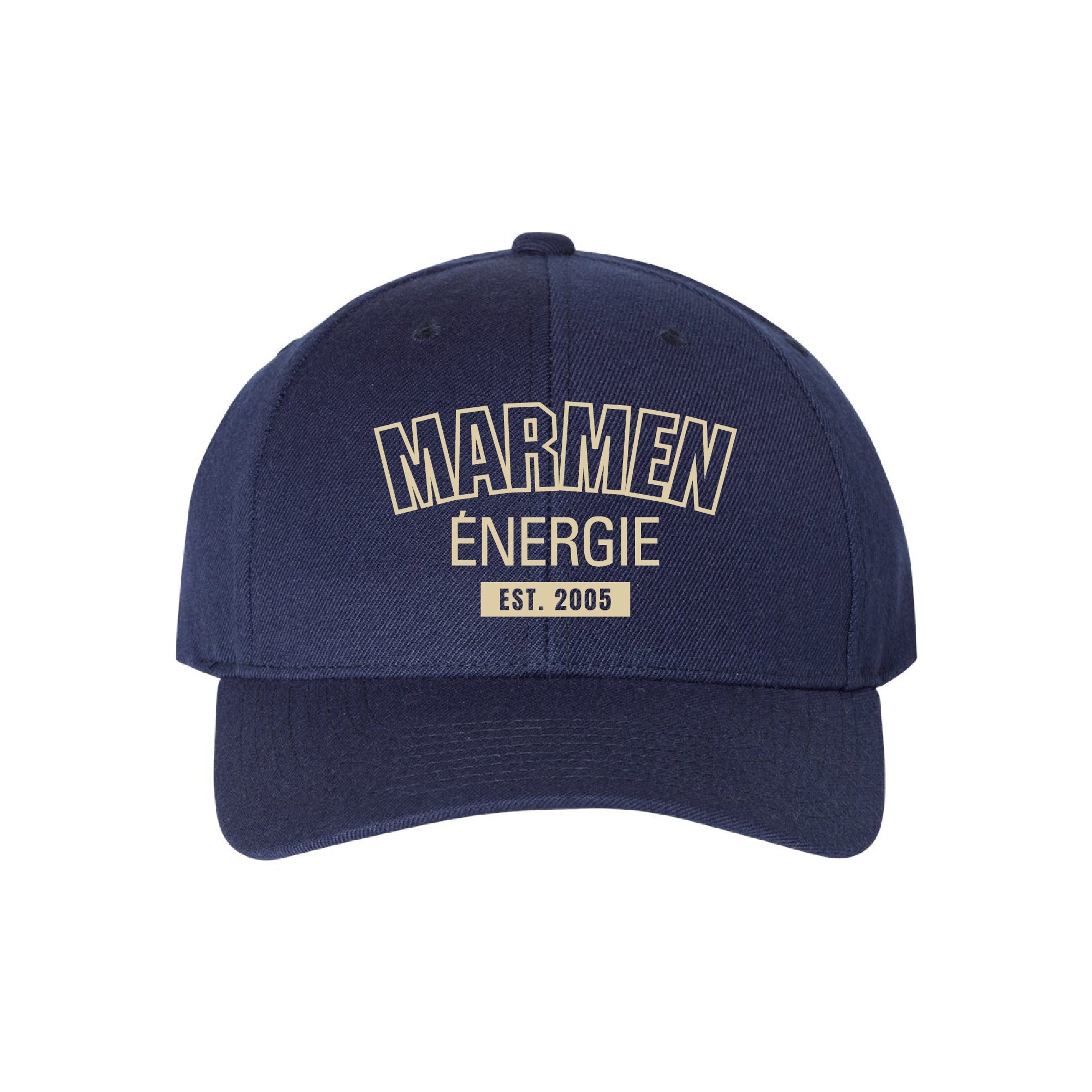 Casquette Énergie Snapback Université Bleu Marin et Crème