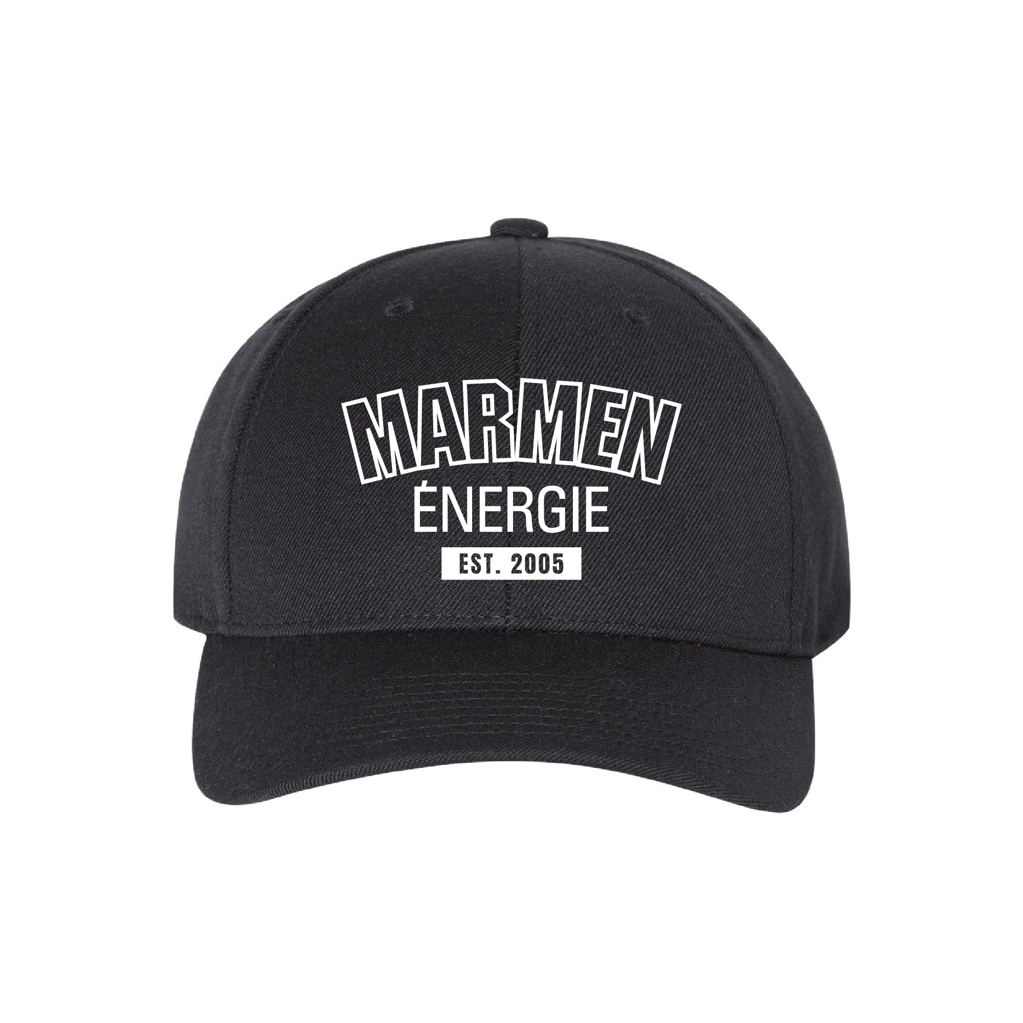 Casquette Énergie Snapback Université Noir et Blanc
